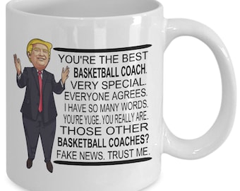 Basketball Gifts, Funny Trump Gift, Basketball Mug, Trump Mug, Best Basketball Coach, Coach Gifts for Republican