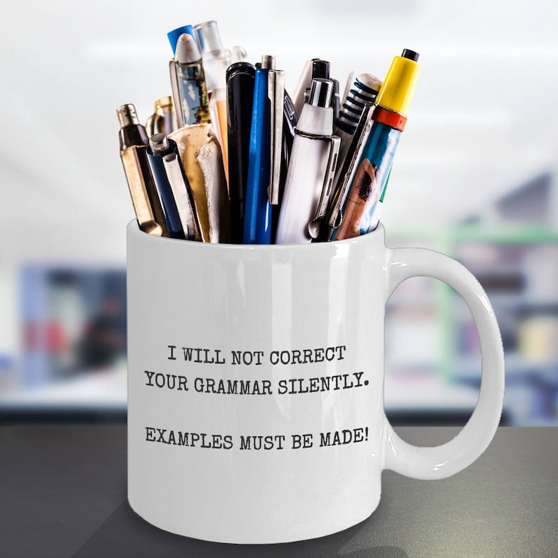 FUNNY GRAMMAR MUG English Teacher Gift Grammar Police English Student Gifts for Bookworm