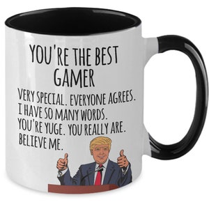 Gamer Gifts Trump Mug for Gamers Geek Gift Nerd Gift Funny Gamer Mug Video Game Gifts Gifts for 16 Year Old Boy Gamer Two Tone Color Mug