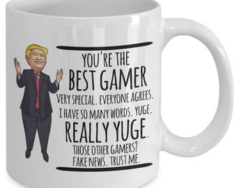 Gamer Gifts, Trump Mug for Gamers, Geek Gift, Nerd Gift, Funny Gamer Mug, Video Game Gifts, Gifts for 16 Year Old Boy Gamer