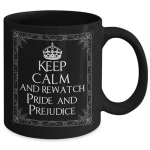 PRIDE AND PREJUDICE Coffee Mug Gift for Reader and Book Lover Watch Pride and Prejudice 1995 Ceramic Jane Austen Mug English Teacher Austin
