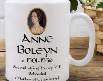 Anne Boleyn Coffee Mug Ann Boleyn Mug King Henry VIII Wives of King Henry VIII history buff mug Tudor gift series Queen Ann Boleyn
