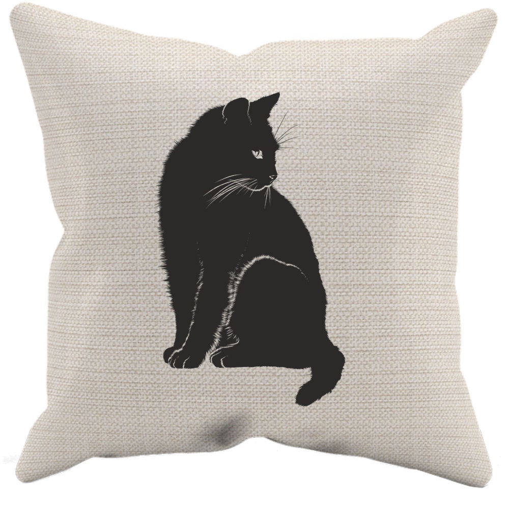 black cat cushion