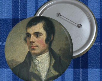 Botón con retrato de Robert Burns, insignia de la Noche de Burns, pin de poeta escocés, botones con pin personalizados, regalo literario, regalo de Robbie Burns, cena de Burns