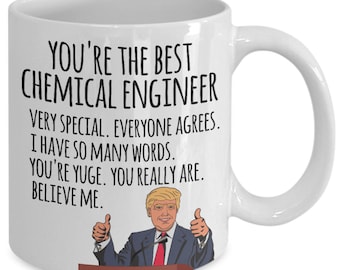 Regalos para ingenieros químicos, taza de graduación, taza de Trump, regalo de ingeniería química, taza de café divertida para ingenieros, los mejores regalos para compañeros de trabajo ingenieros