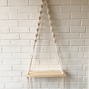 Macrame Hanging Shelf PDF, Modern Macrame End Table, Macrame Pattern, Macrame Plant Hanger, Wall Shelf DIY Craft image 3