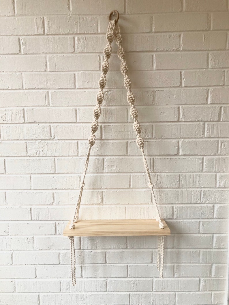 Macrame Hanging Shelf PDF, Modern Macrame End Table, Macrame Pattern, Macrame Plant Hanger, Wall Shelf DIY Craft image 3