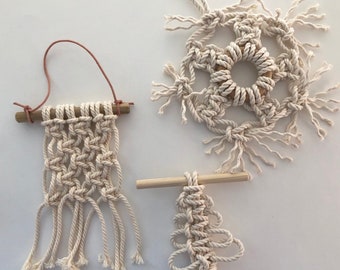 Macrame Holiday Ornament Christmas Ornament Kits PDF DIY Craft Macrame Ornaments Macrame Wall Hanging Christmas Crafts Macrame Christmas