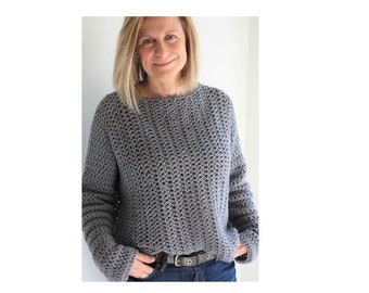 Crochet pattern, Easy Crochet Sweater, Beginner Crochet Pattern, Oversized Sweater For Women, Summer Sweater Crochet Tutorial