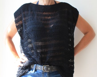 Easy Knit Summer Tank Top Pattern: Oversize Vest Tee (PDF Pattern)