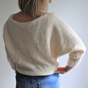 Batwing knitted jumper on sale