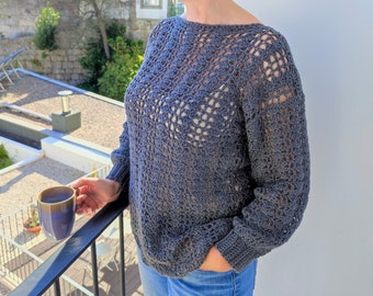 Crochet Lace Sweater Pattern: Womens Summer Top (PDF Pattern)