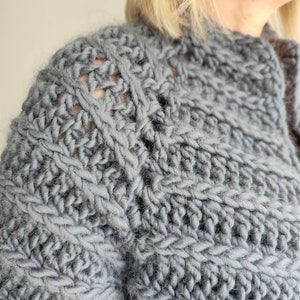 Easy Crochet Chunky Cardigan - Lindisfarne Cardigan