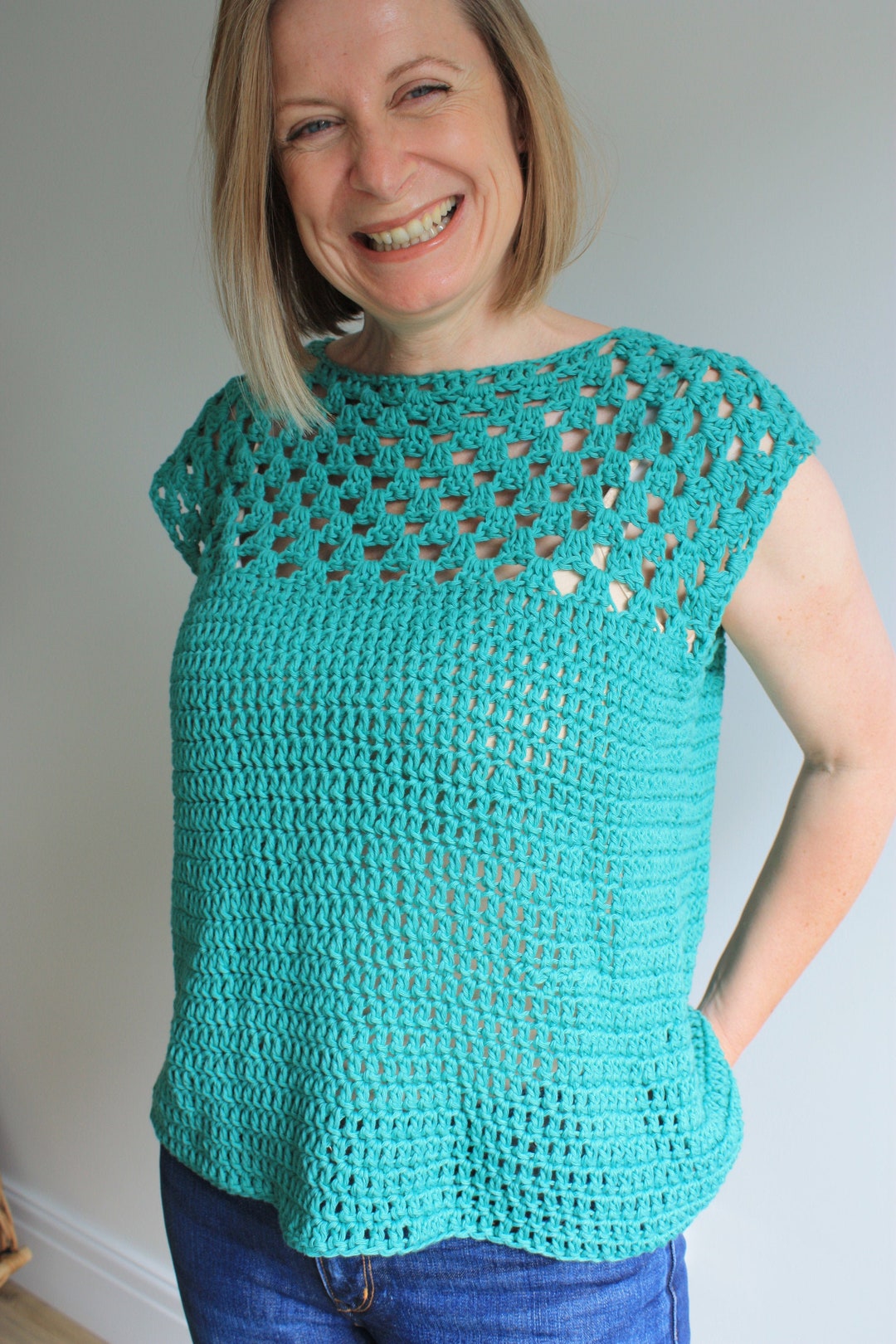 Easy Crochet Top Pattern: Granny Square Vest, Beginner Friendly (PDF ...