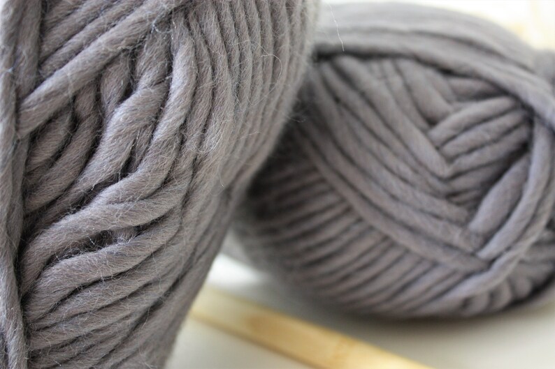 Grey Chunky Merino Yarn Super Bulky Yarn Super Chunky Etsy Australia