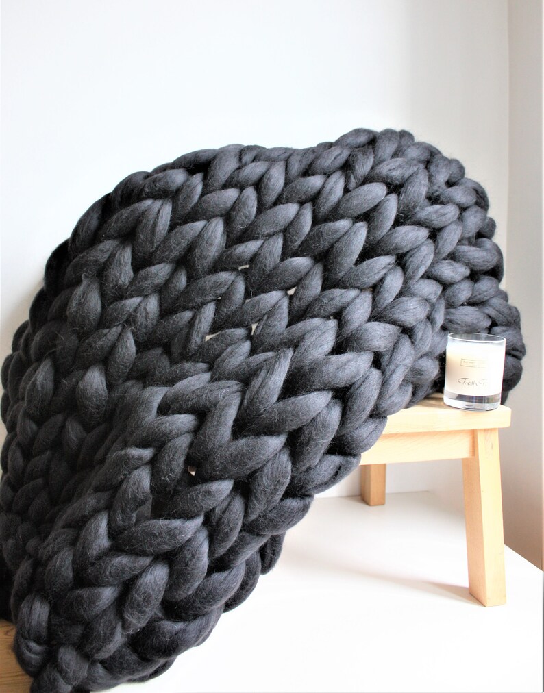 Chunky Knit Blanket Super Chunky Mink Knit Throw Blush Pink Etsy UK