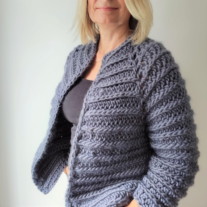Crochet Pattern, Easy Crochet Chunky Cardigan, Crochet Cardi Women