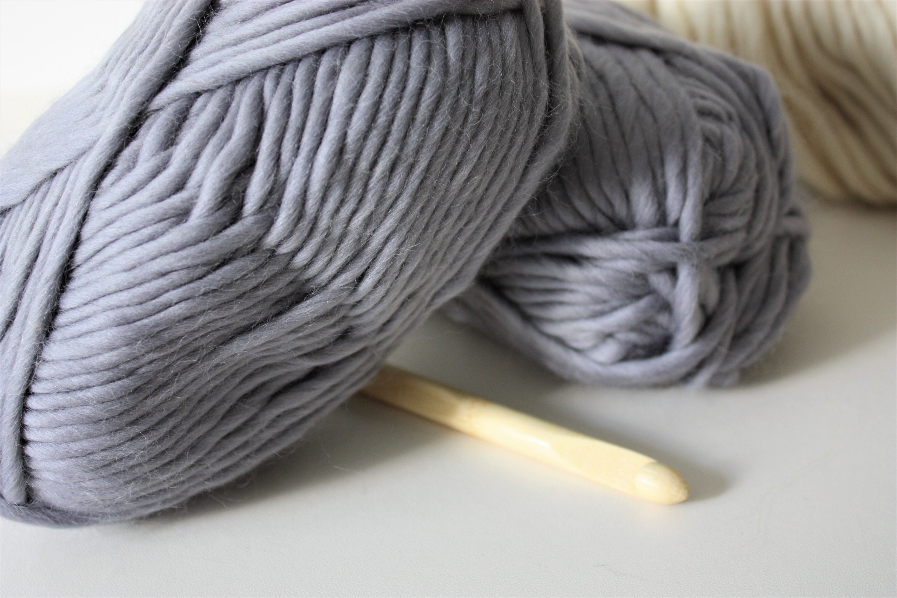 Grey Super Bulky Yarn Chunky Merino Yarn Super Chunky Etsy UK