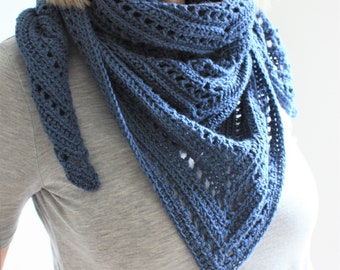 Easy Crochet Triangle Scarf Pattern, Beginner Crochet Shawl (Digital Download)