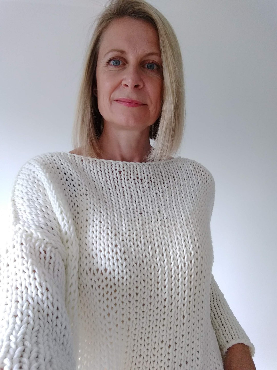 Knitting Pattern, Easy Knit Jumper Pattern, Beginner Knit Pattern, Women Oversized Sweater