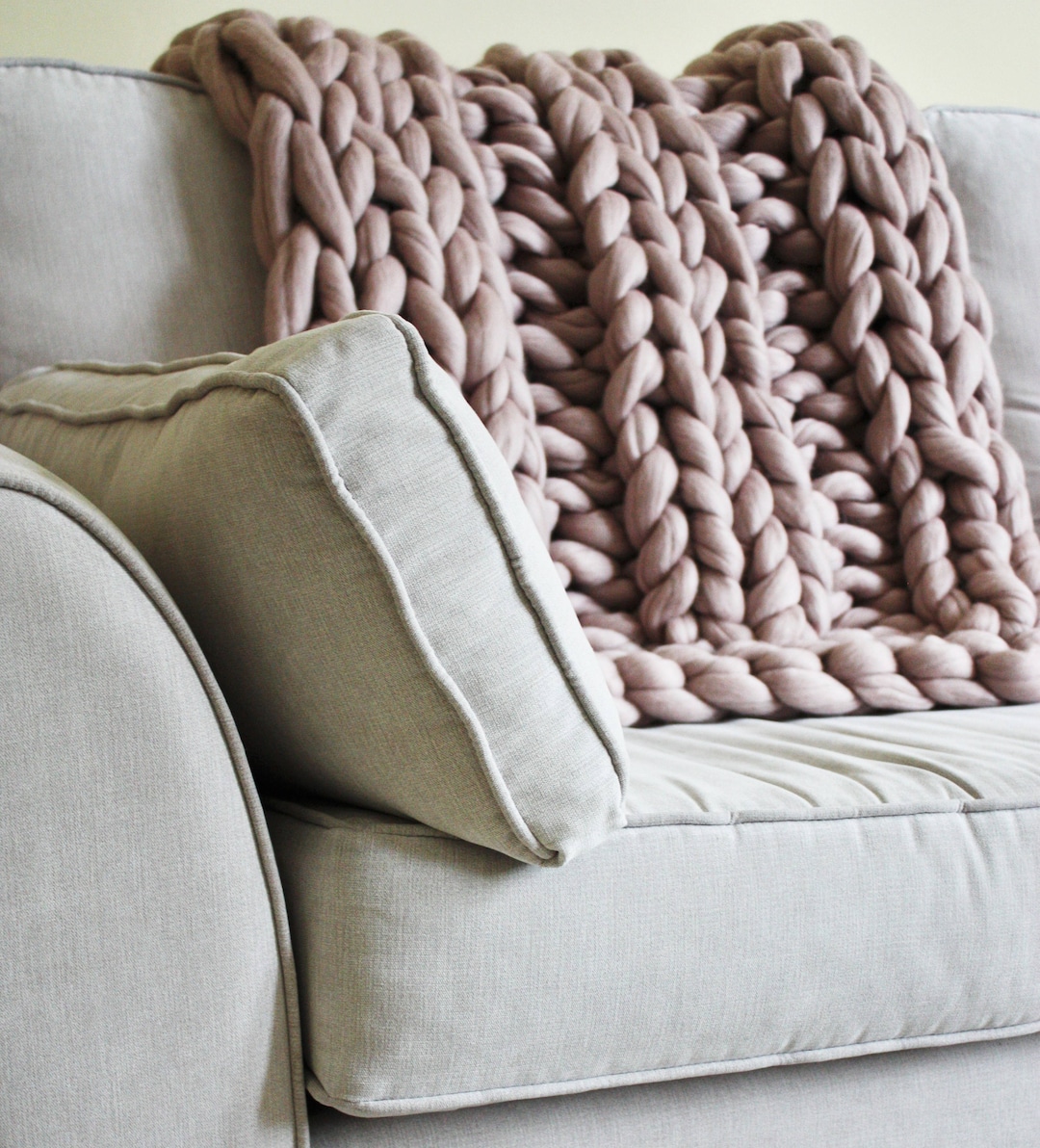 Chunky Knit Blanket Blush Pink Chunky Knit Throw Blush Etsy
