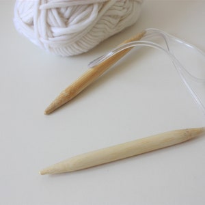 Circular Knitting Needles, Chunky Knit Needles, Wooden Needles Knitting Gift, Bamboo knitting needles 12mm, Beginner & Kids Knitting Needles image 2