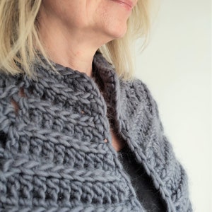 Easy Crochet Chunky Cardigan - Lindisfarne Cardigan