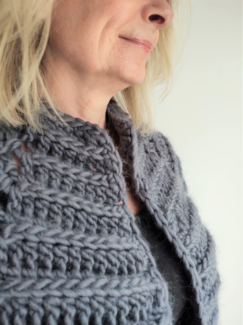 Easy Crochet Chunky Cardigan - Lindisfarne Cardigan