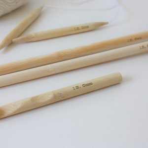 Circular Knitting Needles, Chunky Knit Needles, Wooden Needles Knitting Gift, Bamboo knitting needles 12mm, Beginner & Kids Knitting Needles image 8