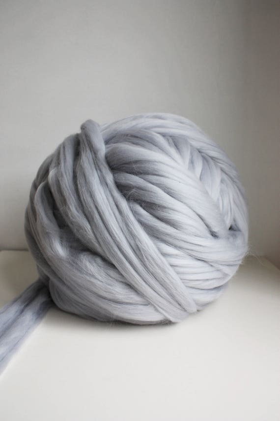 Grey Super Bulky Yarn Giant Yarn Super Chunky Yarn Arm Etsy