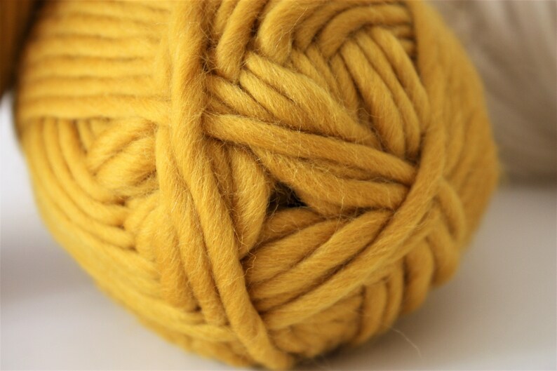 Mustard Merino Wool Super Chunky Knitting Yarn Super Bulky Etsy
