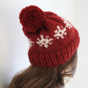 Chunky Knit Snowflake Hat Pattern: Colourwork Beanie (PDF Pattern)