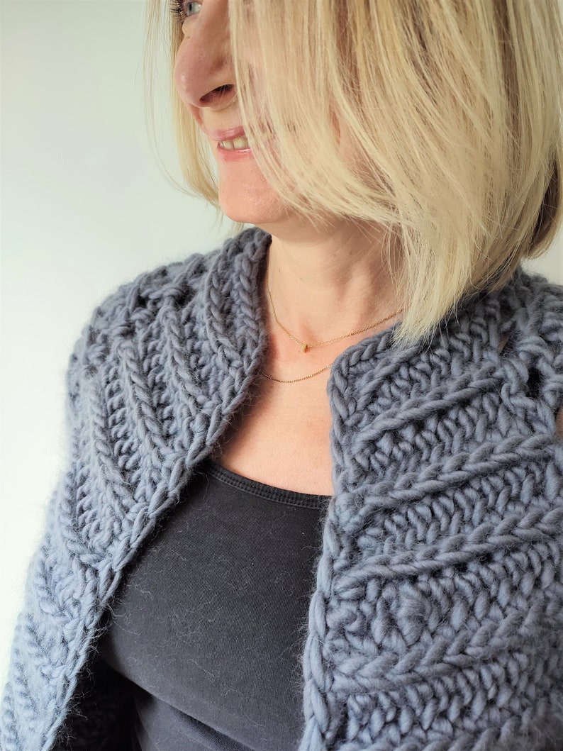 Easy Crochet Chunky Cardigan - Lindisfarne Cardigan
