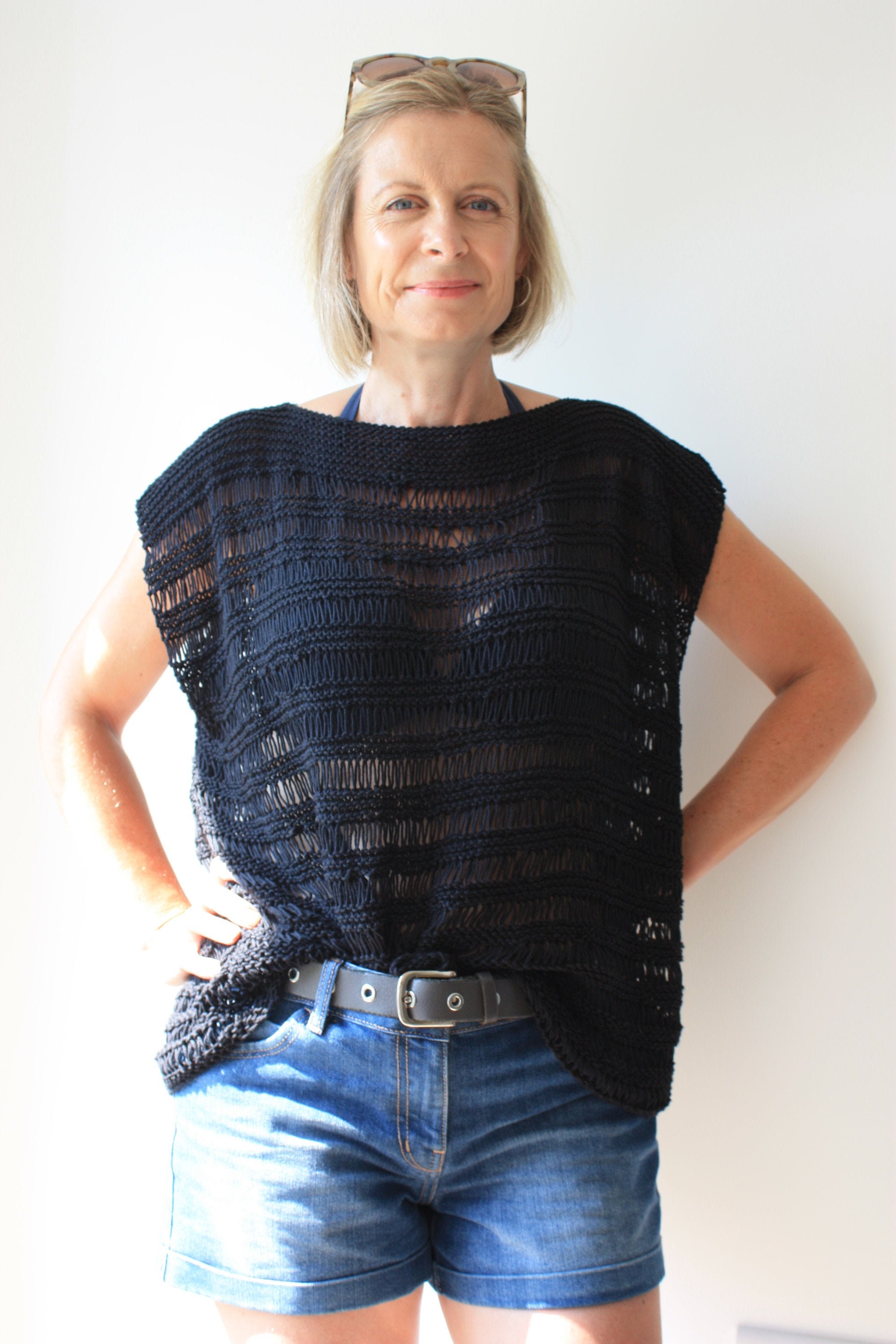Knitting Pattern Easy Knit Summer Top Pattern Womens Tee Etsy UK