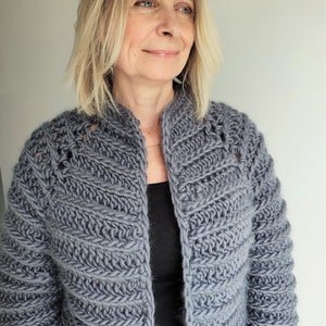 Easy Crochet Chunky Cardigan - Lindisfarne Cardigan