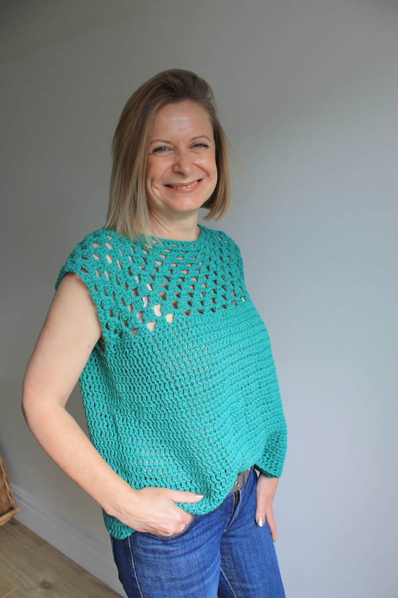 Crochet Pattern Easy Crochet Top Crochet Vest Granny Square - Etsy