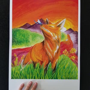 Limited edition Art Print Fox &quot;Delight&quot; 12x18