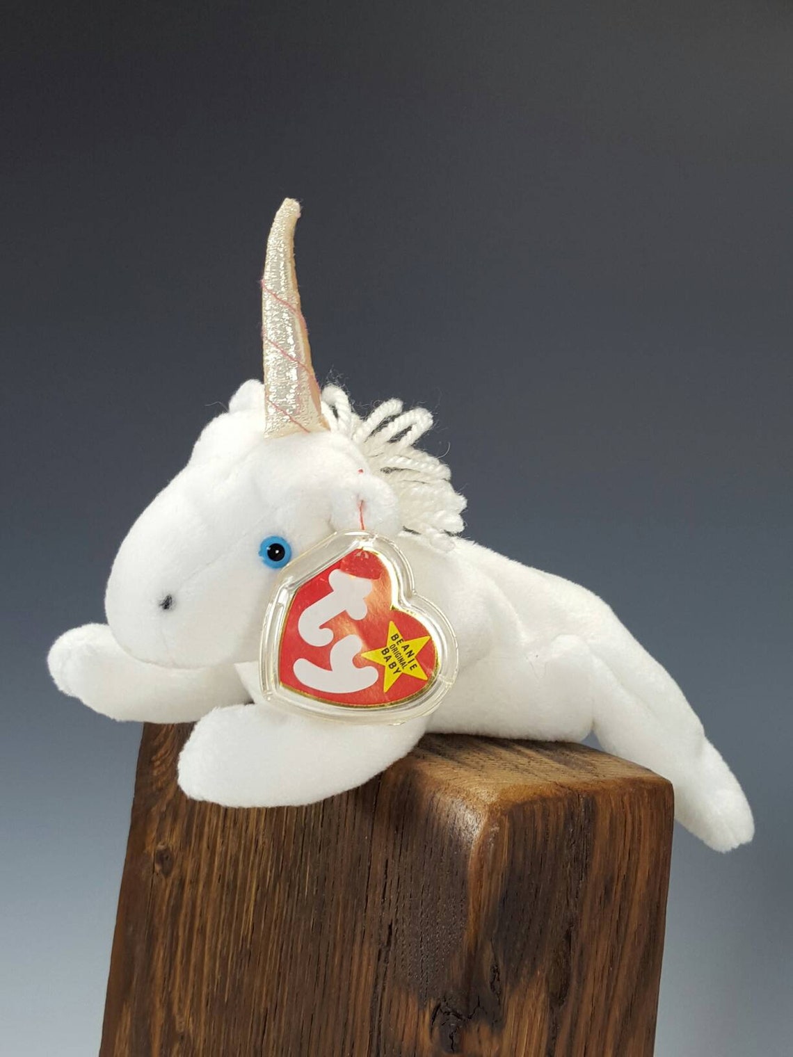 Original TY Beanie Baby MYSTIC the Unicorn White Yarn Mane Etsy
