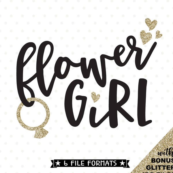 Flower Girl SVG, Flower Girl Sign vinyl decal file, Bridal Party Iron on Transfer Shirt design for Flower Girl, Wedding Party SVG cut file