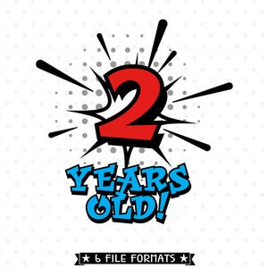 Jungs 2. Geburtstag SVG Datei, SuperheldEn Geburtstag Shirt SVG Design, Second Birthday SVG, Jungen Superheld SVG, Two Years Old svg