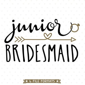Junior Brautjungfer SVG Datei, Hochzeit Party Plotterdatei, Brautjungfer Geschenk SVG, Brautjungfer Geschenk, svg Plotterdatei, Hochzeit dxf