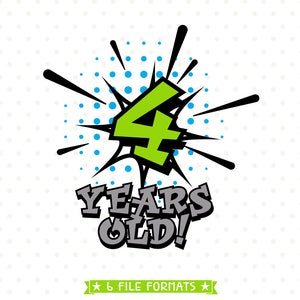 Jungs 4. Geburtstag SVG Datei, SuperheldEn Geburtstag Plotterdatei, Jungs Geburtstag SVG, Jungs Geburtstag SVG, Jungs Geburtstag SVG