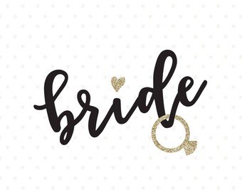 Bride SVG File: Wedding Shirt Iron-On Design (Digital Download)