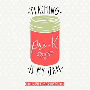 Pre-K Lehrer Back to School SVG-Datei, Lehren ist meine Jam, Pre-K Lehrer Aufbügeln Datei, Lehrer SVG, Unterrichtssvg-Design