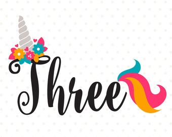 Download 3rd Birthday SVG Unicorn Birthday iron on file 3rd ...