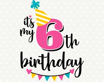 Archivo SVG para planchar de camiseta de cumpleaños de niña (descarga digital)