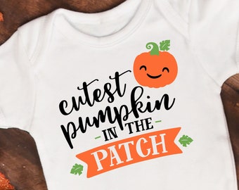 Pumpkin SVG, Halloween SVG, Cutest Pumpkin in the Patch svg file, Kids Fall Shirt Iron on transfer shirt design, Halloween Shirt svg design