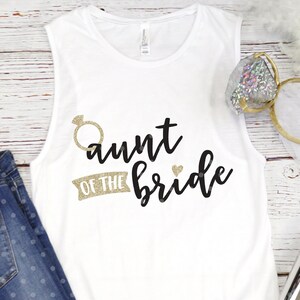 Aunt of the Bride SVG Datei, Hochzeit SVG, Braut Party Shirt, T-Shirt Design für Braut familie, Hochzeitsparty SVG