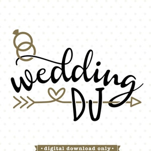 Arquivo SVG de DJ de casamento, camisa de festa de noiva com design em ferro, arquivo SVG de casamento