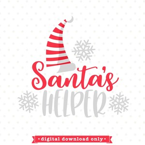 Santa's Helper SVG, Kerst SVG bestand, Kerst shirt svg, Kerst Elf Iron op Transfer jpg bestand, SVG voor Kerstmis, Kids Kerst svg
